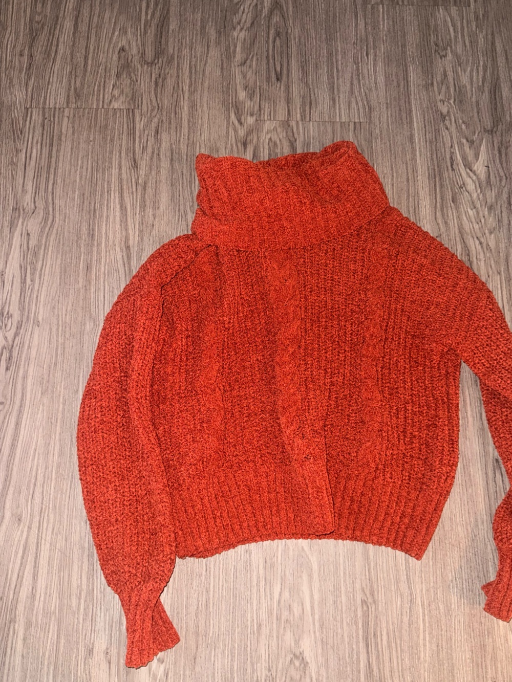 Hippie Rose Rust Orange Cowl Neck Sweater